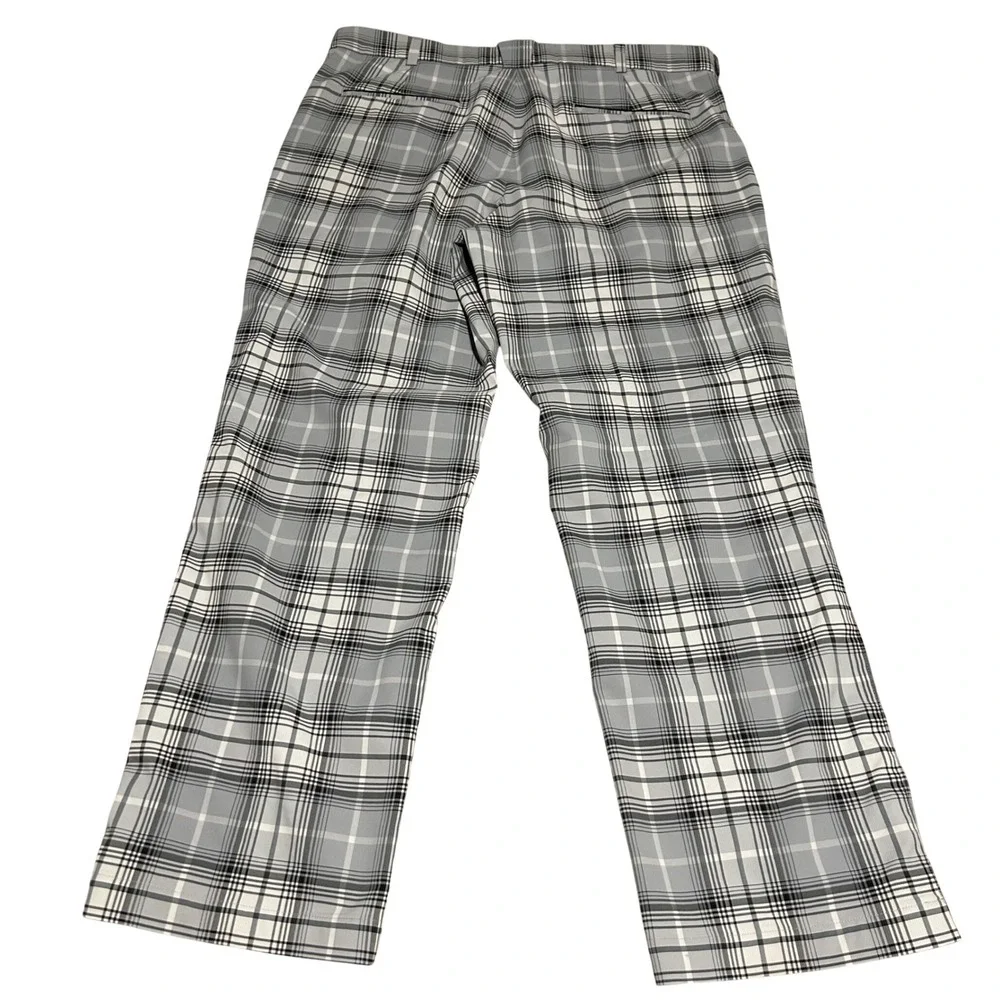 Nike Golf Pants Mens 36 30 Grey Plaid Dri-FIT Tour Performance Checkered 1081